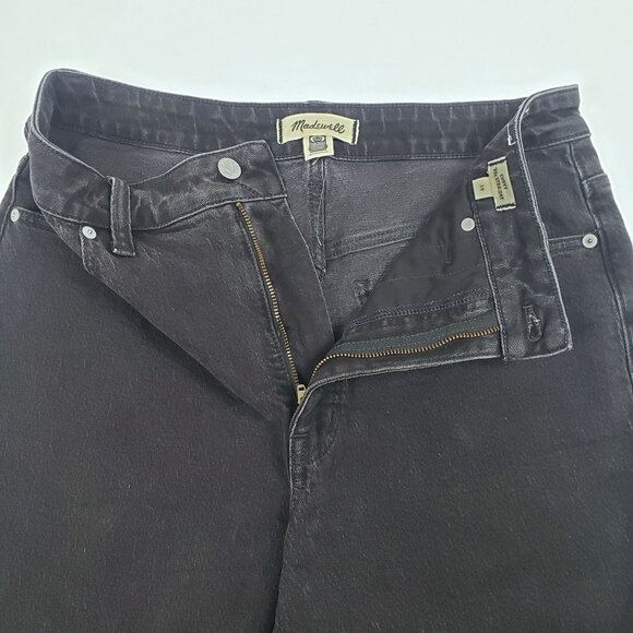 Madewell Curvy 90s Straight Jeans In Belmere Wash Womens Size 30 Black High Rise - Picture 12 of 16